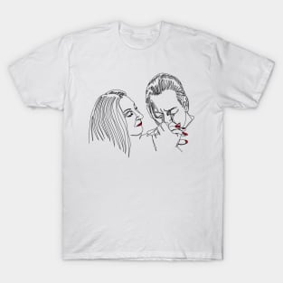 Love in Addams Family, line art T-Shirt